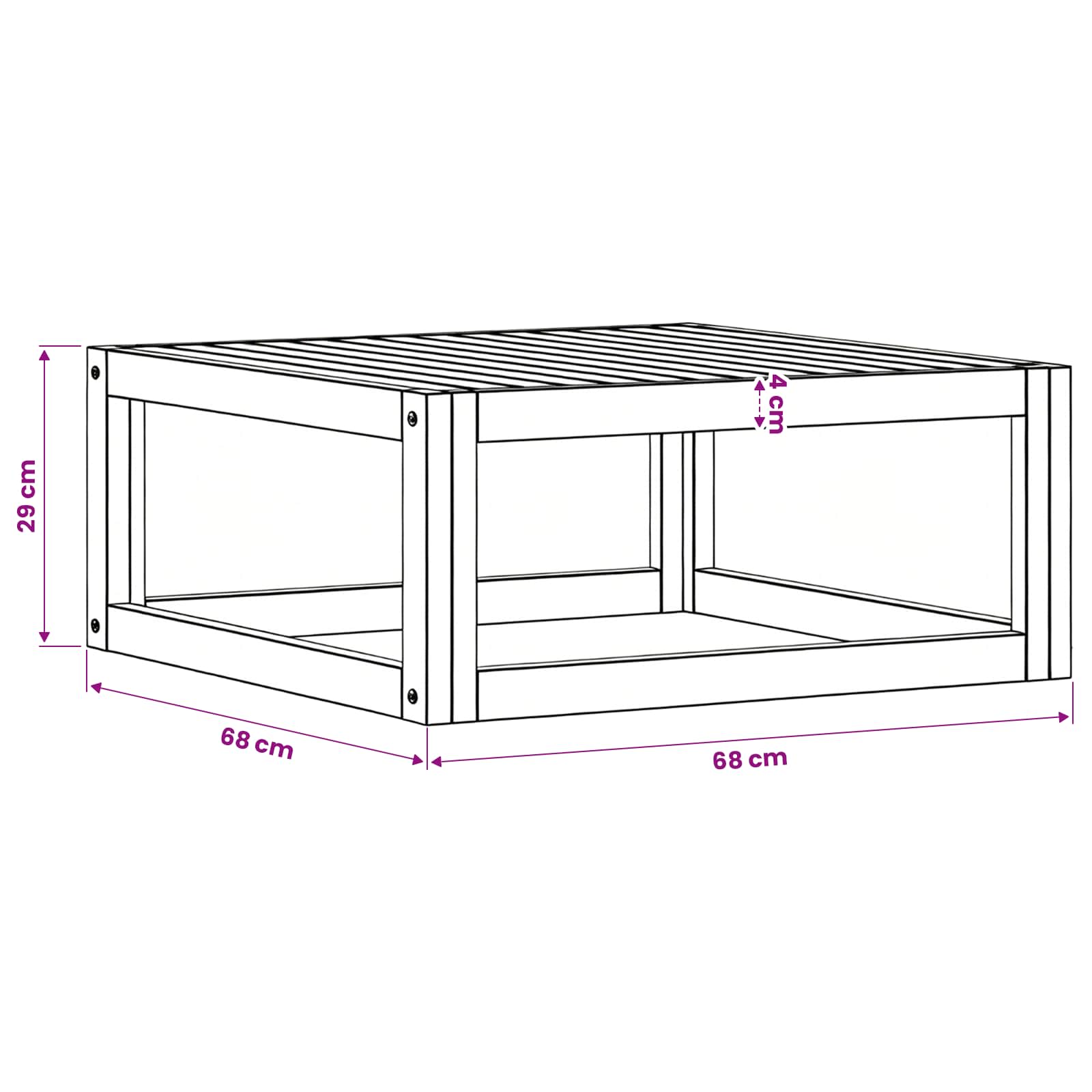 Set Divani da Giardino 4 pz con Cuscini in Massello di Acacia
