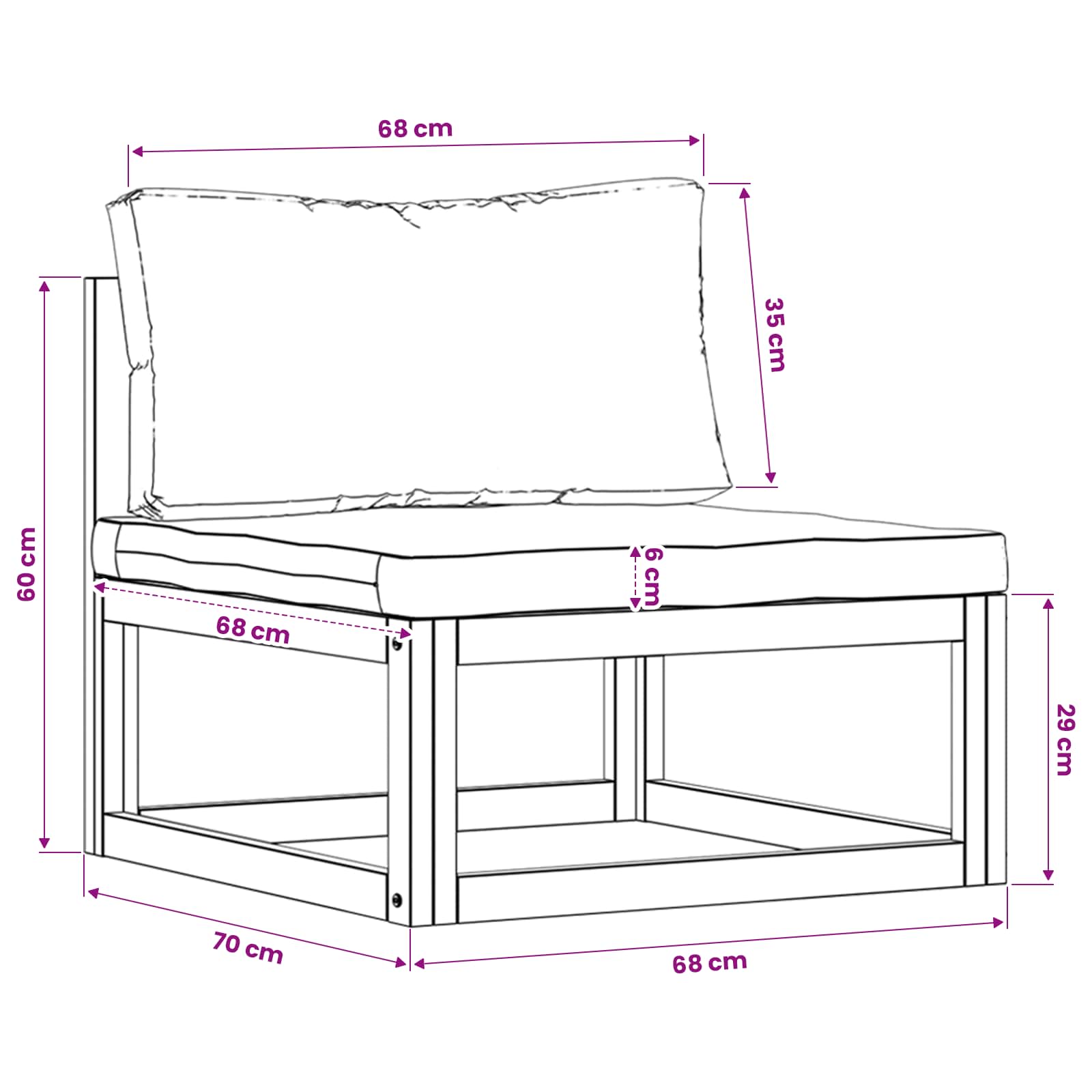 Set Divani da Giardino 4 pz con Cuscini in Massello di Acacia