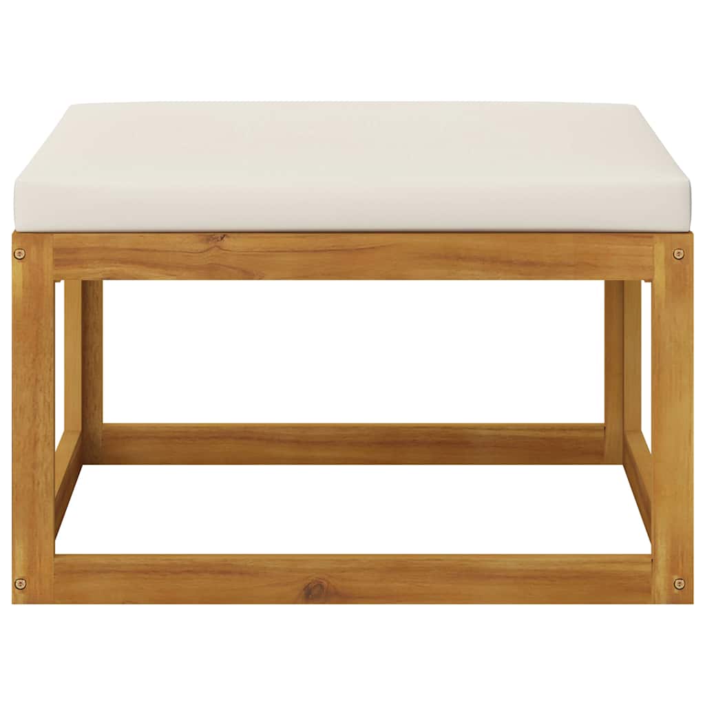 Set Divani da Giardino 4 pz con Cuscini Crema Massello Acacia