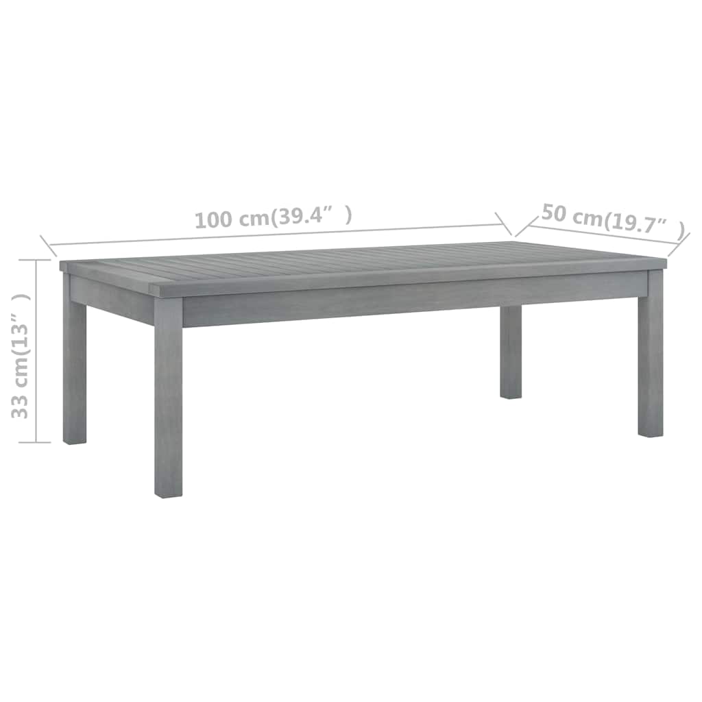 Set Divani da Giardino 3 pz con Cuscini in Legno Acacia Grigio