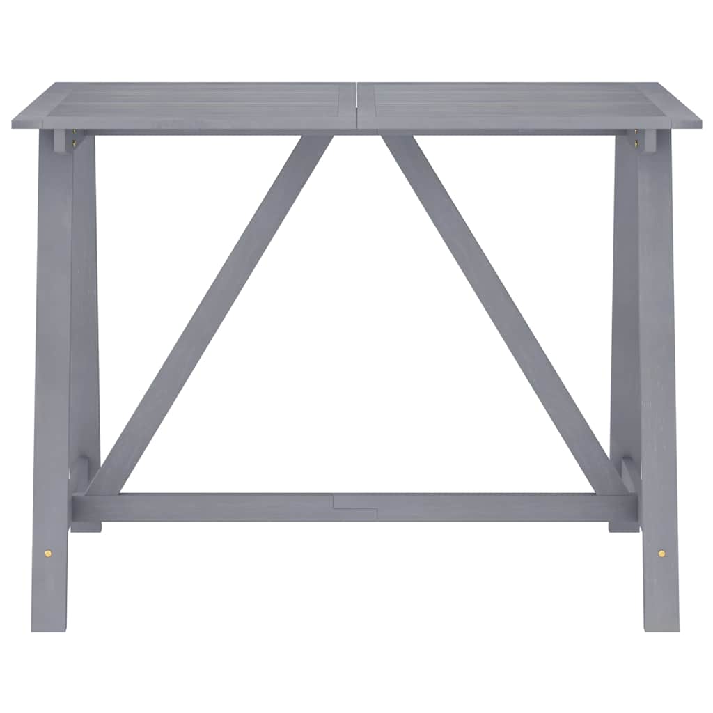 Set da Bar da Giardino 5 pz Grigio in Legno Massello di Acacia