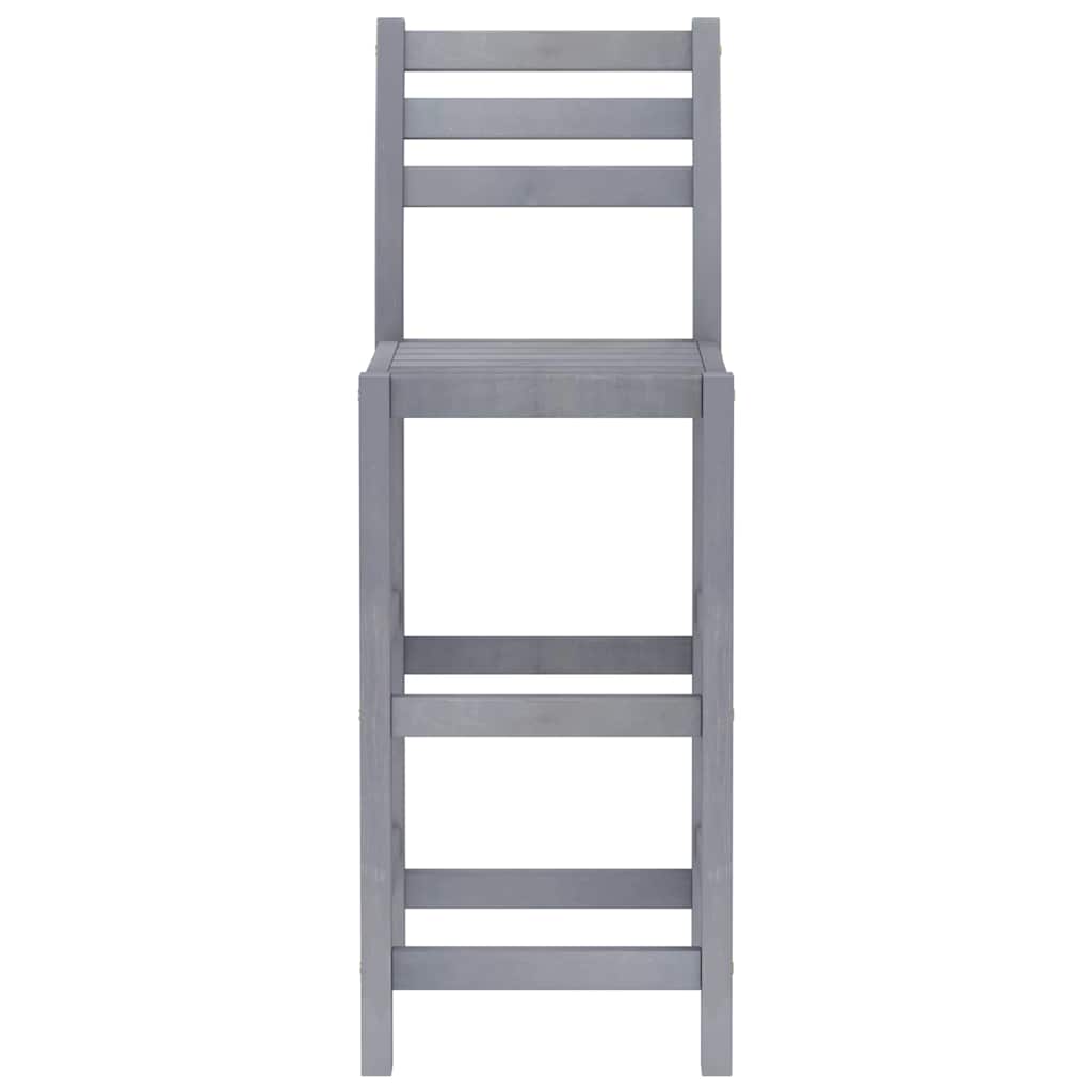 Set da Bar da Giardino 5 pz Grigio in Legno Massello di Acacia