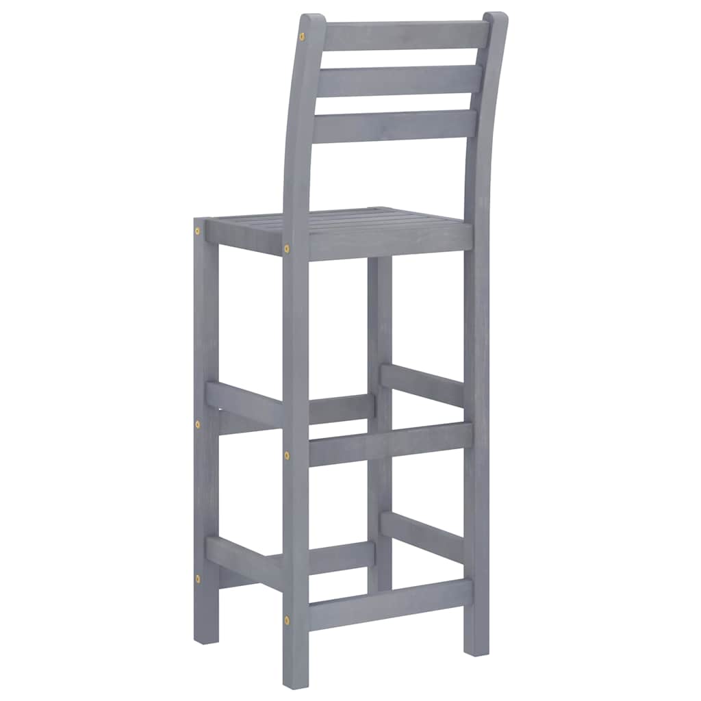 Set da Bar da Giardino 5 pz Grigio in Legno Massello di Acacia