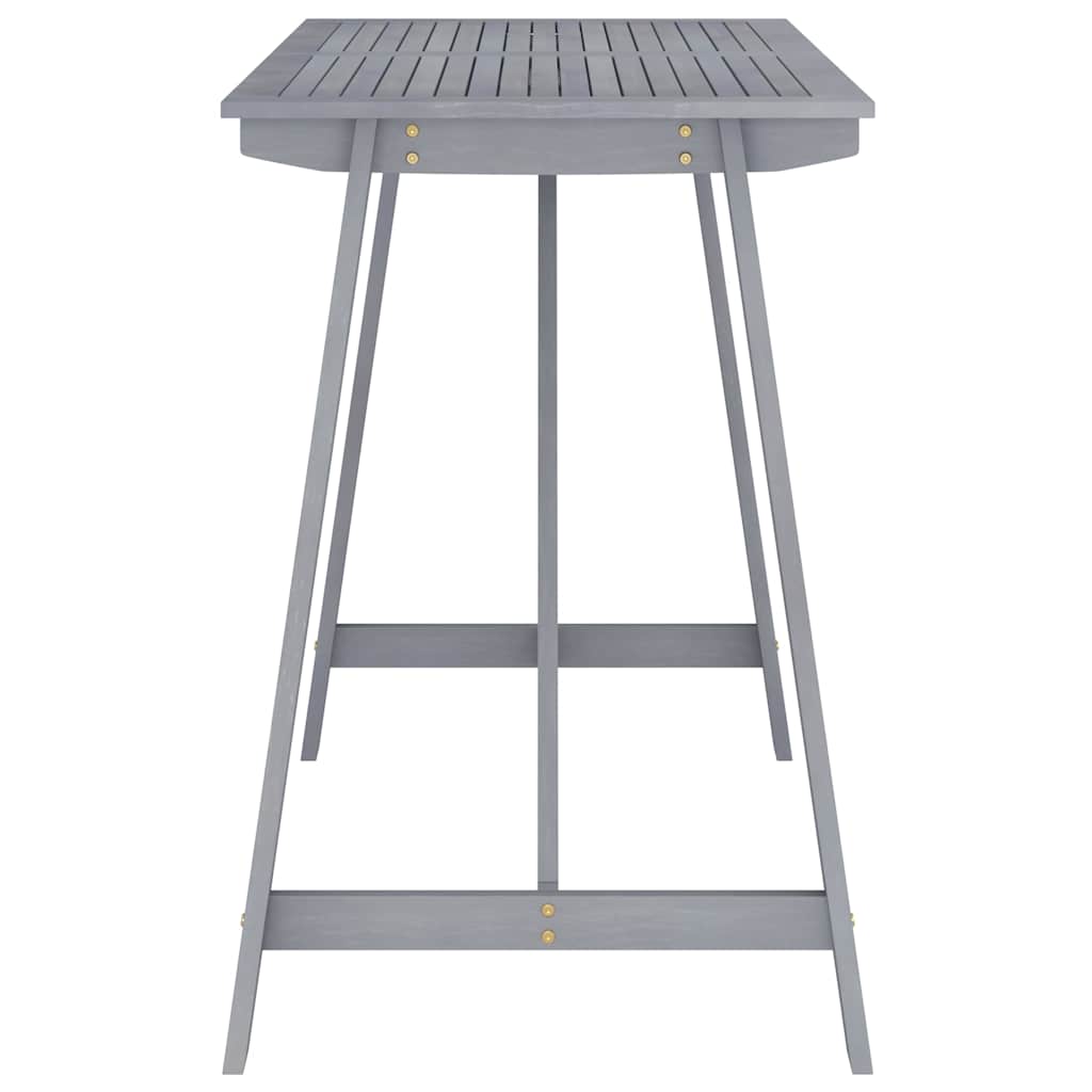 Set da Bar da Giardino 5 pz Grigio in Legno Massello di Acacia