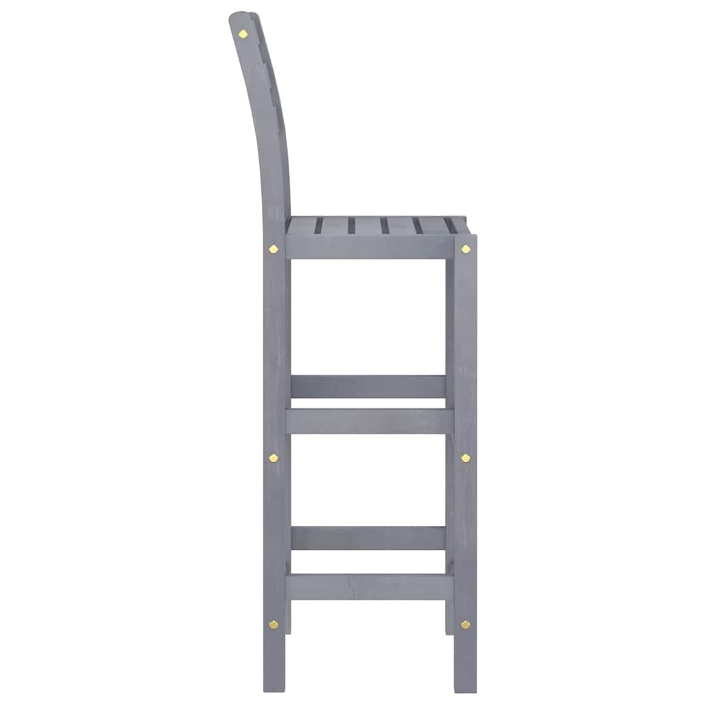 Set da Bar da Giardino 5 pz Grigio in Legno Massello di Acacia