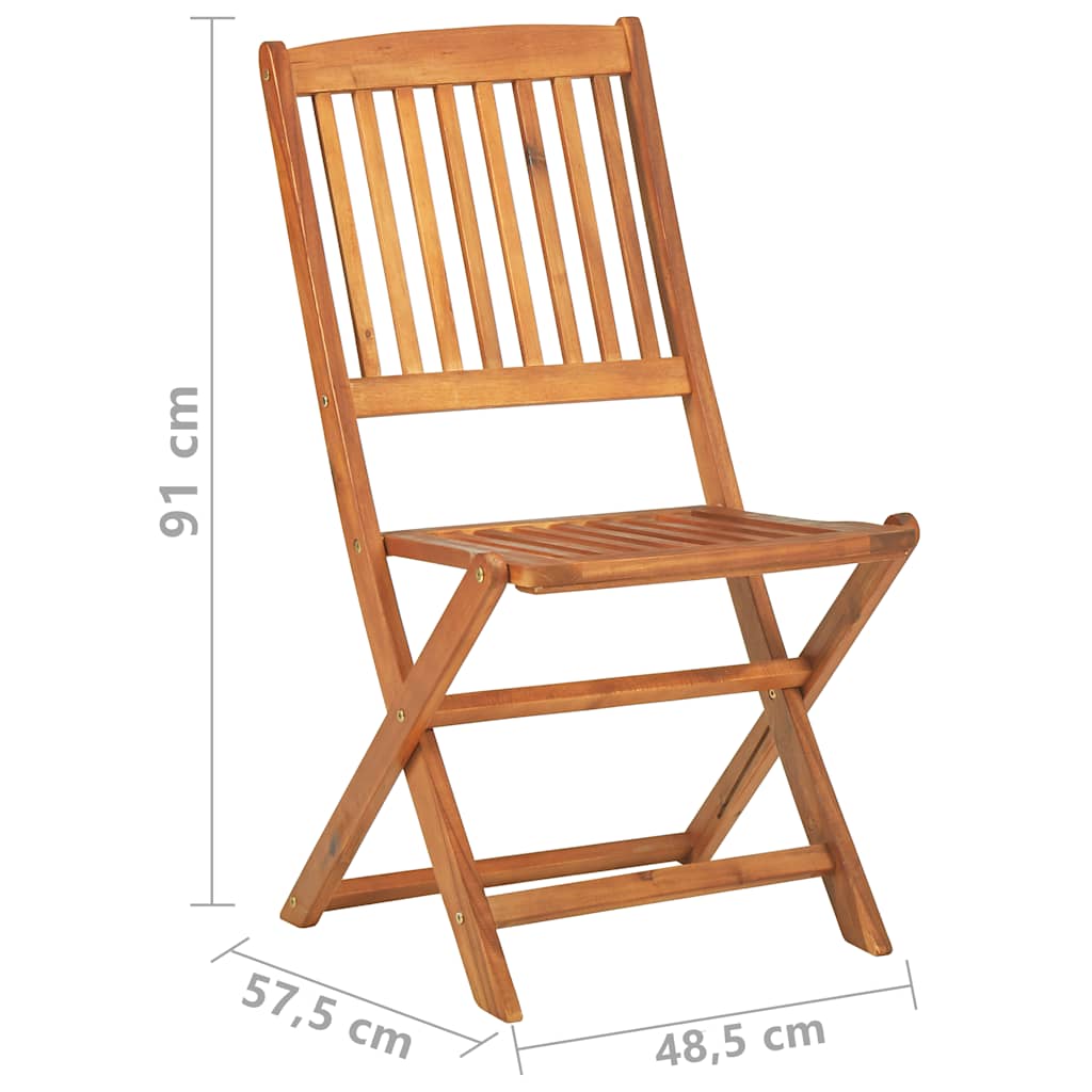 Set da Bistrot 4 pz in Legno Massello di Acacia