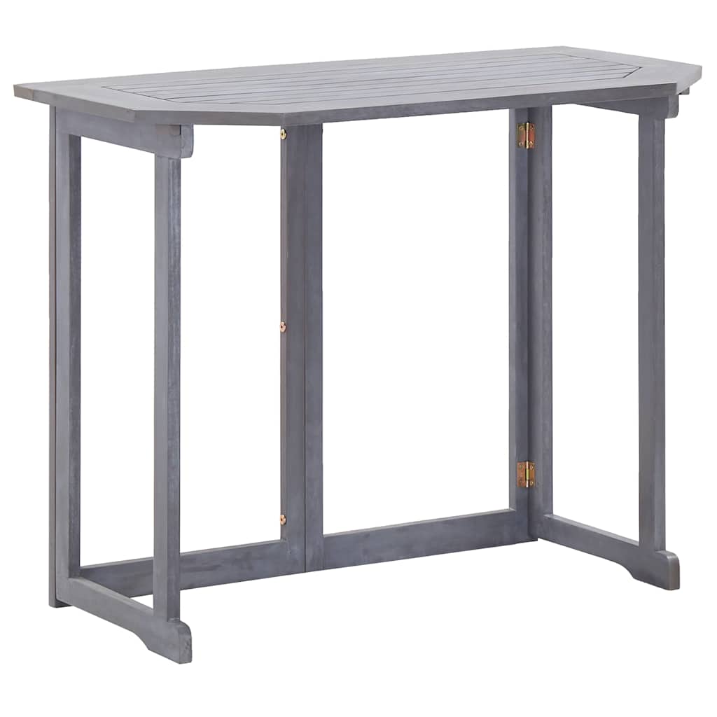 Set da Bistrot 2 pz in Legno Massello di Acacia Grigio