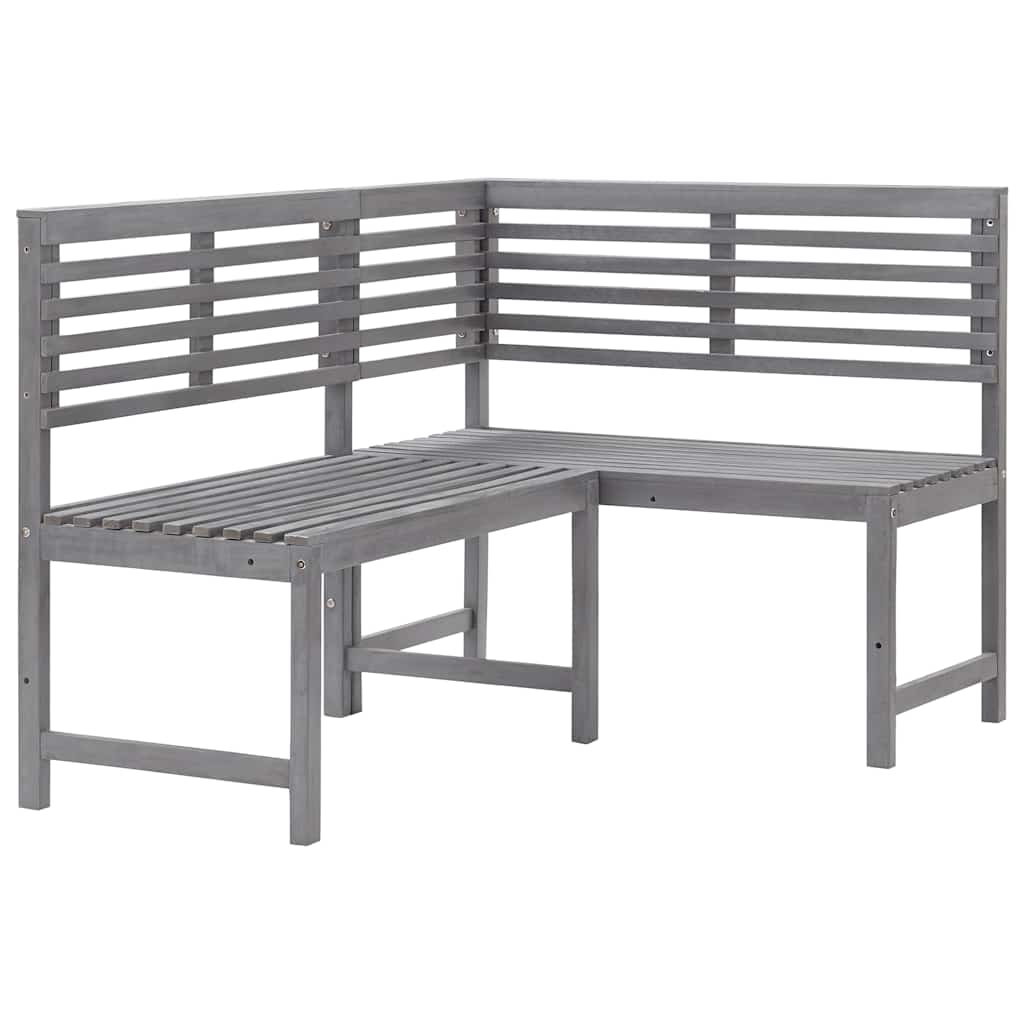 Set da Bistrot 2 pz in Legno Massello di Acacia Grigio