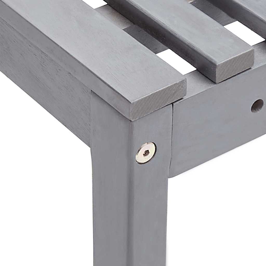 Set da Bistrot 2 pz in Legno Massello di Acacia Grigio