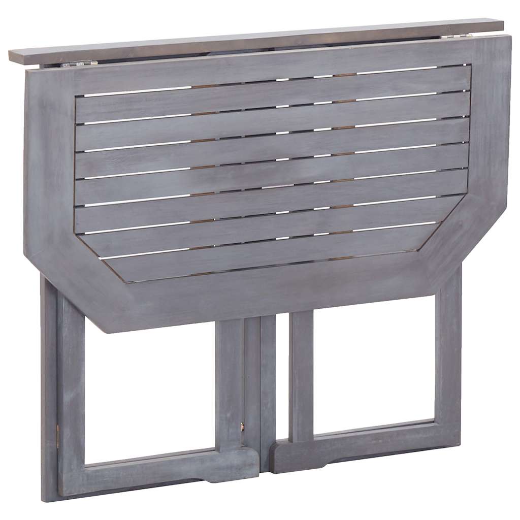 Set da Bistrot 2 pz in Legno Massello di Acacia Grigio