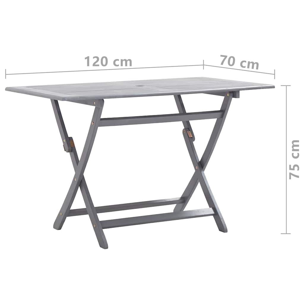 Set da Pranzo per Giardino 7 pz Legno Massello di Acacia Grigio