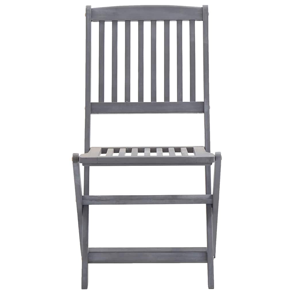 Set da Pranzo per Giardino 7 pz Legno Massello di Acacia Grigio