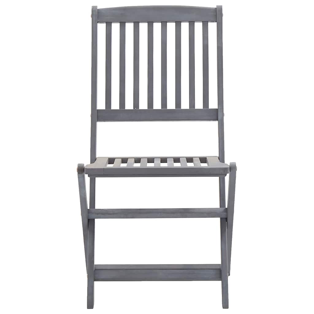 Set da Pranzo per Giardino 7 pz Legno Massello di Acacia Grigio