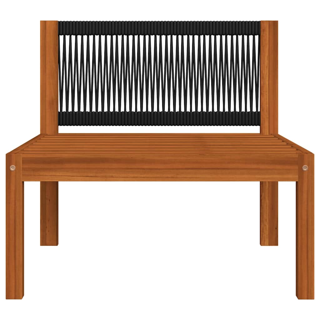 Set da giardino 6 pezzi con cuscini crema in legno acacia