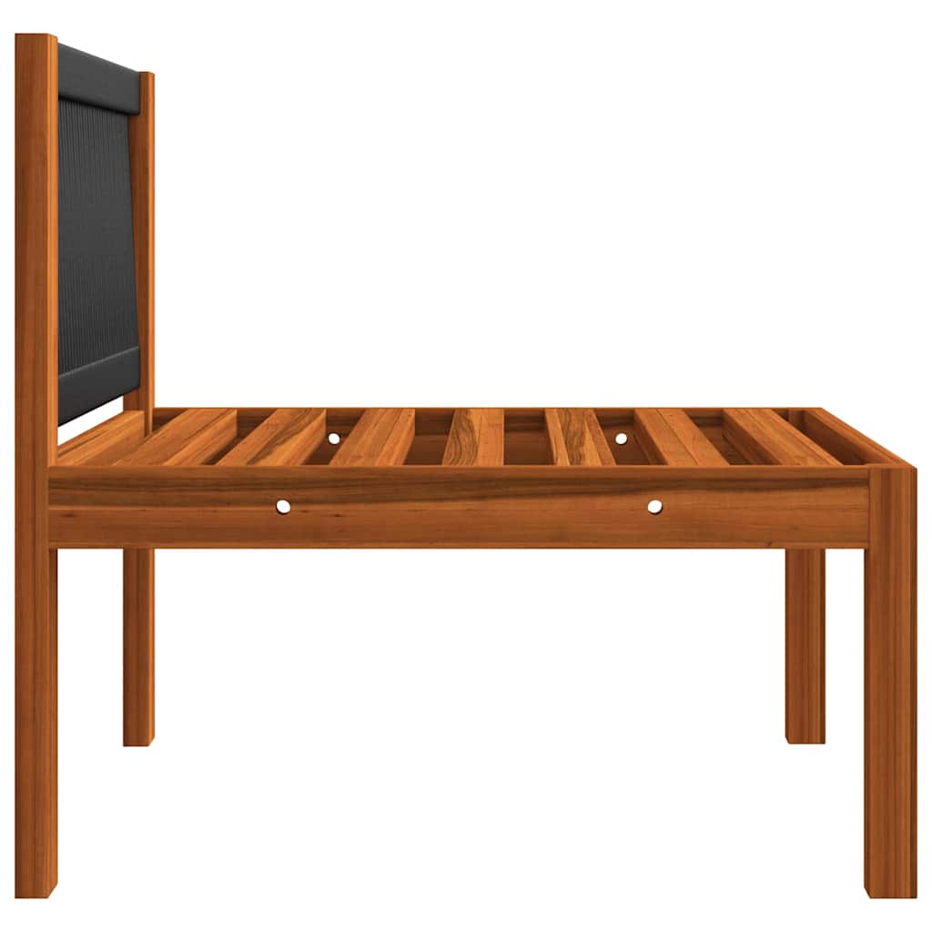 Set da giardino 6 pezzi con cuscini crema in legno acacia