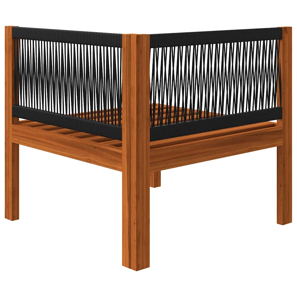 Set da giardino 6 pezzi con cuscini crema in legno acacia