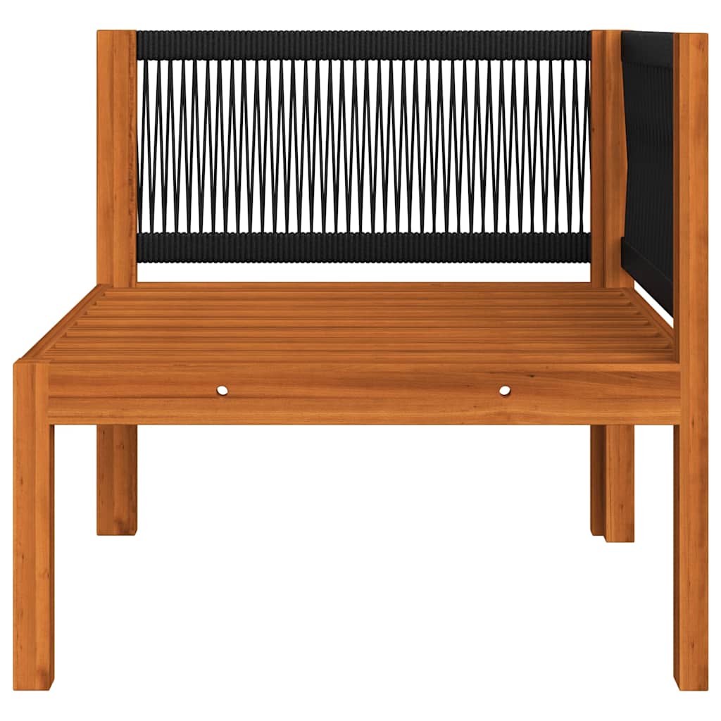 Set da giardino 6 pezzi con cuscini crema in legno acacia