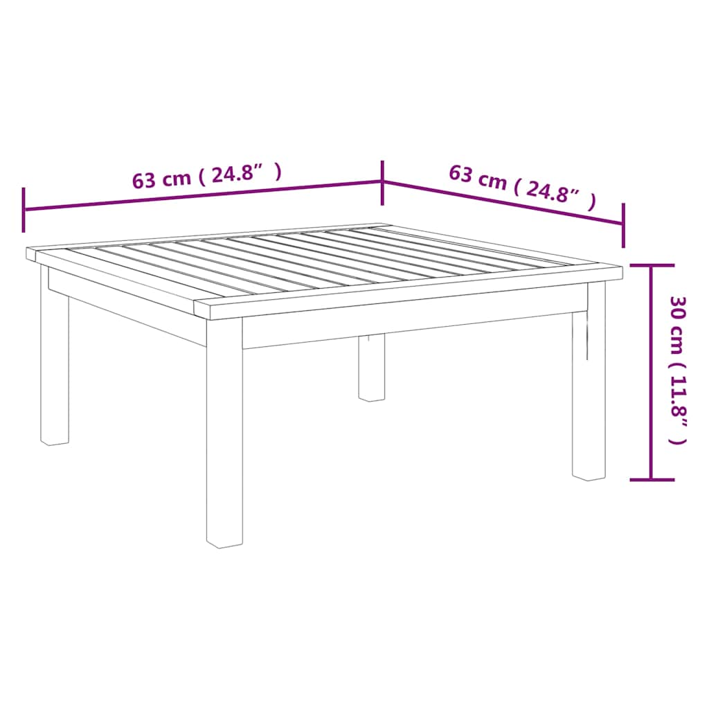 Set da giardino 6 pezzi con cuscini crema in legno acacia