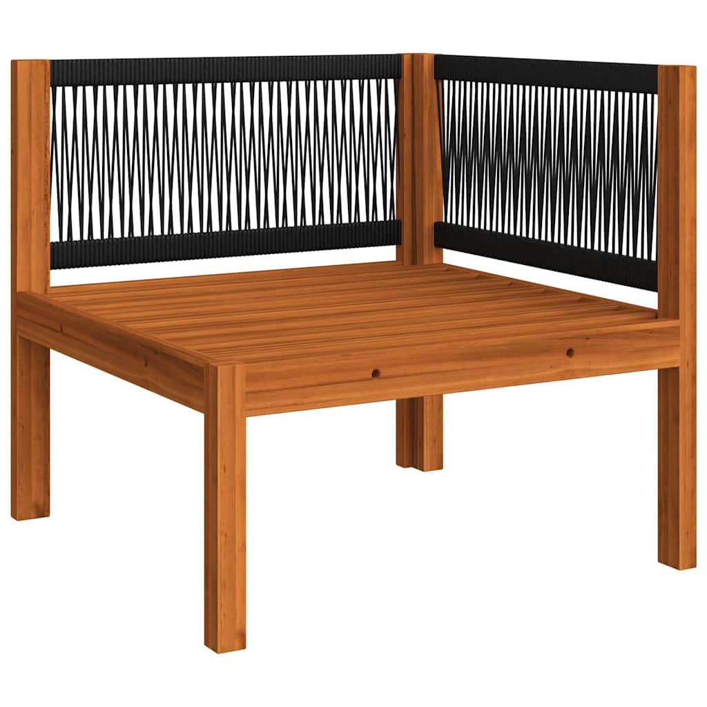 Set da giardino 6 pezzi con cuscini crema in legno acacia