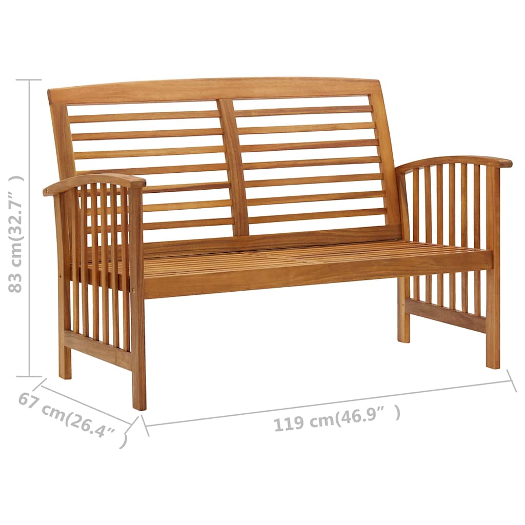 Set Divani da Giardino 5 pz in Legno Massello di Acacia