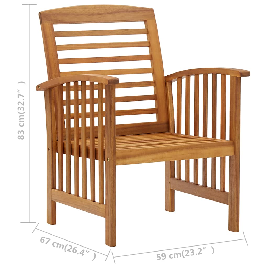 Set Divani da Giardino 5 pz in Legno Massello di Acacia