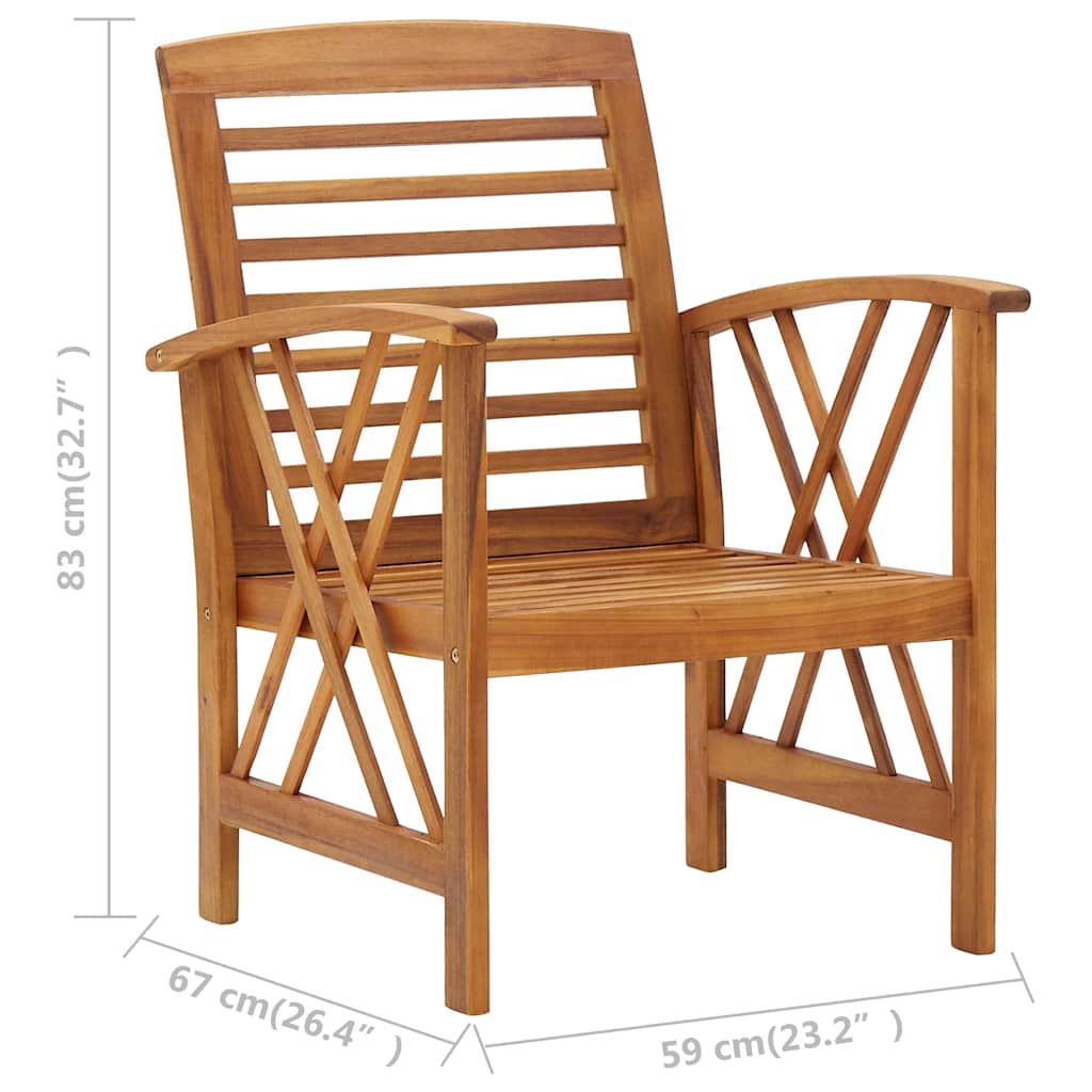 Set Divani da Giardino 5 pz in Massello di Acacia