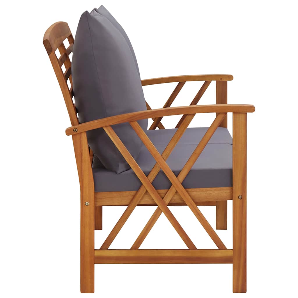 Set Divani da Giardino 3 pz con Cuscini in Massello di Acacia