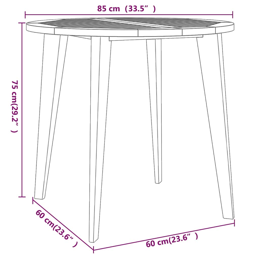 Set Mobili da Pranzo per Giardino 5 pz Legno Massello di Acacia