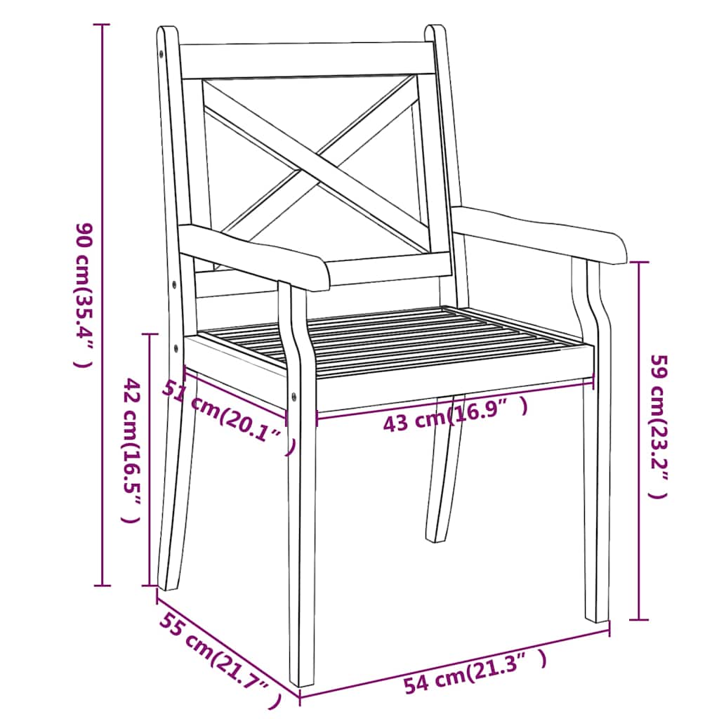 Set Mobili da Pranzo per Giardino 5 pz Legno Massello di Acacia