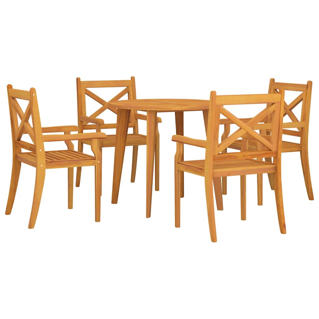 Set Mobili da Pranzo per Giardino 5 pz Legno Massello di Acacia