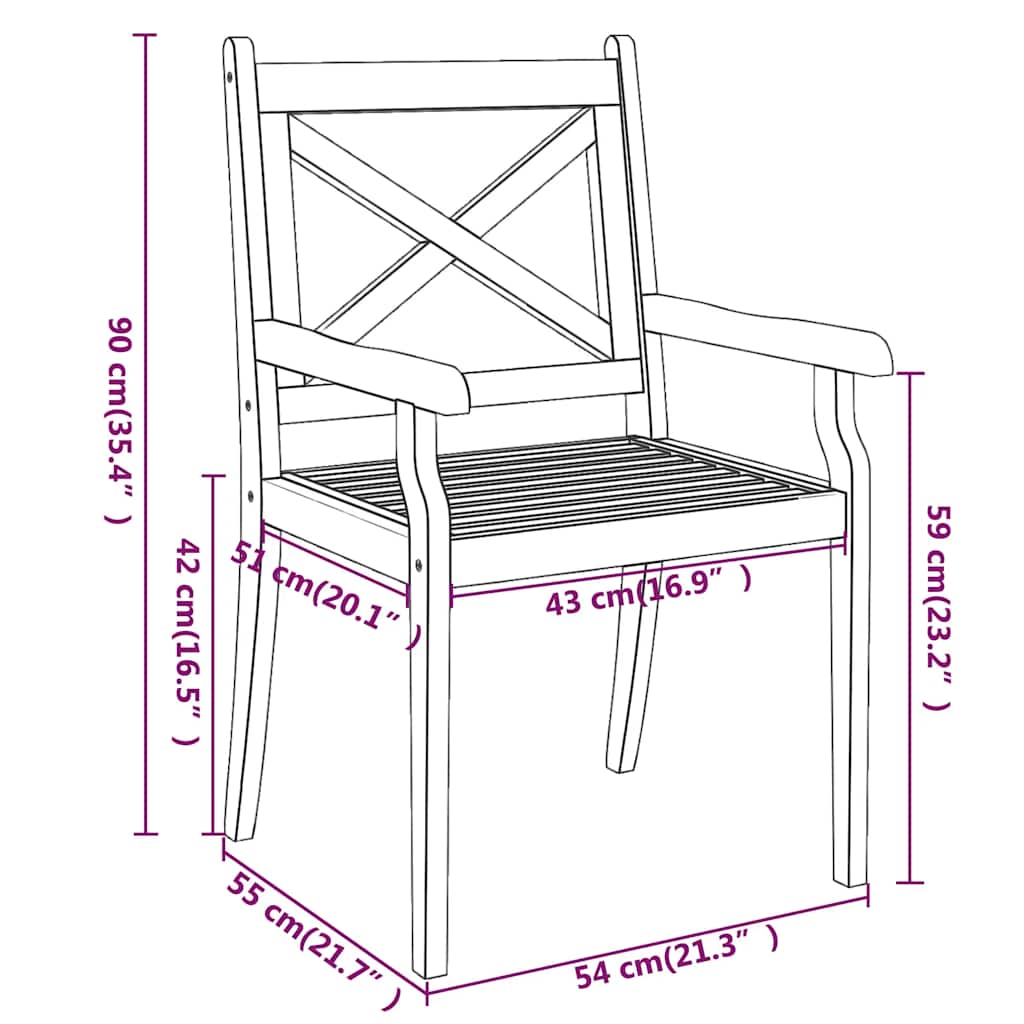 Set Mobili da Pranzo per Giardino 5 pz Legno Massello di Acacia