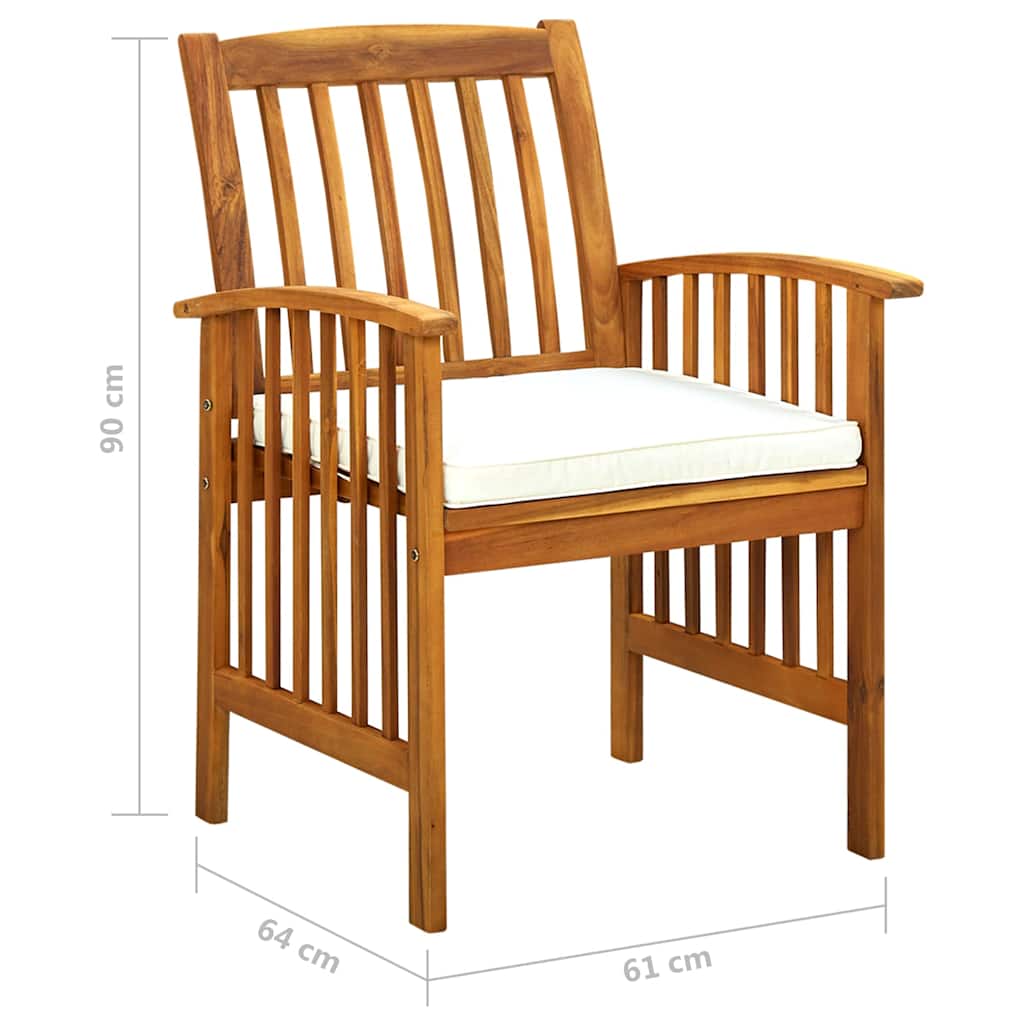 Set da Pranzo da Giardino 5 pz con Cuscini Massello di Acacia