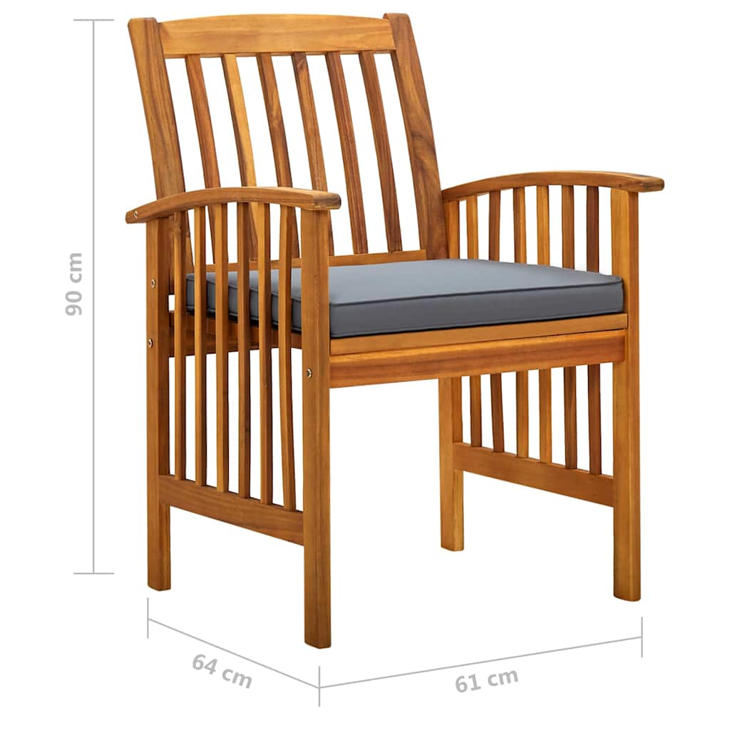 Set da Pranzo da Giardino 5 pz con Cuscini Massello di Acacia