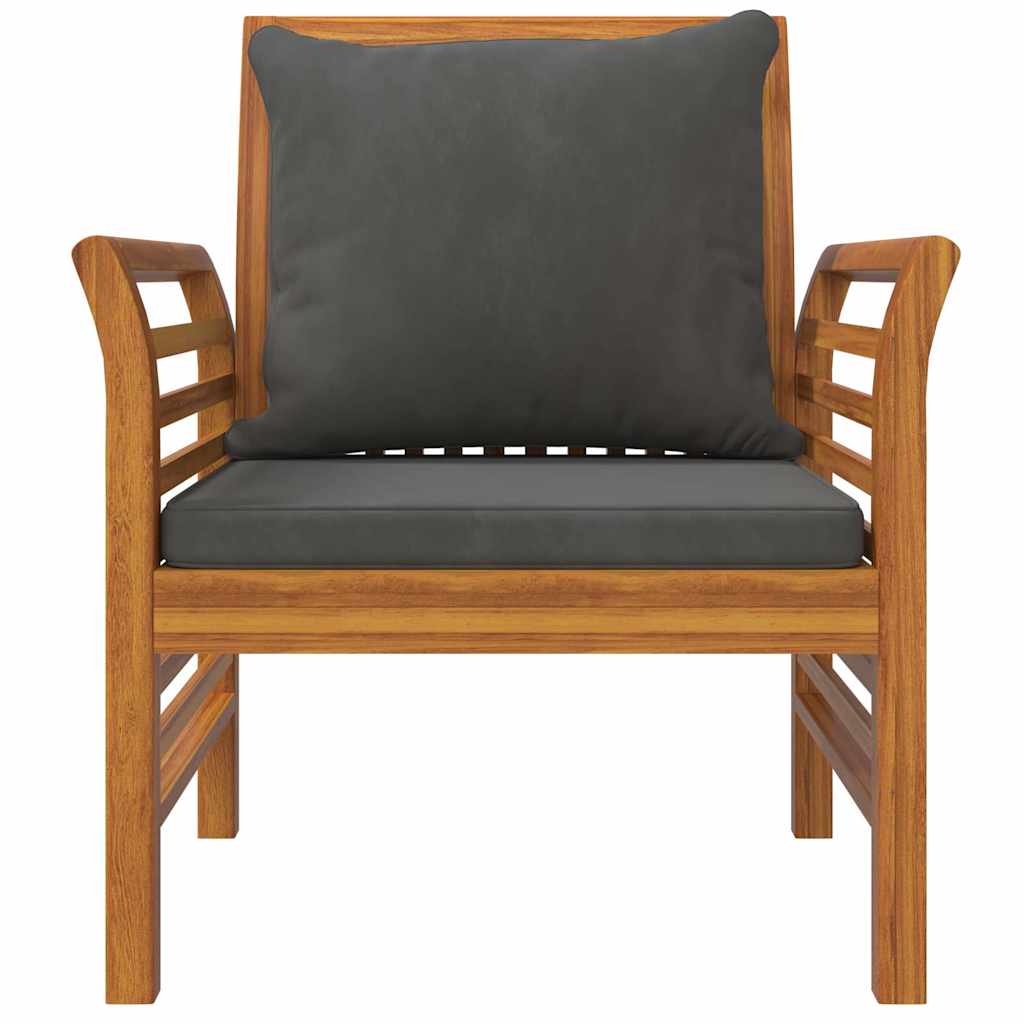 Set Salotto da Giardino 4pz con Cuscini Legno Massello Acacia