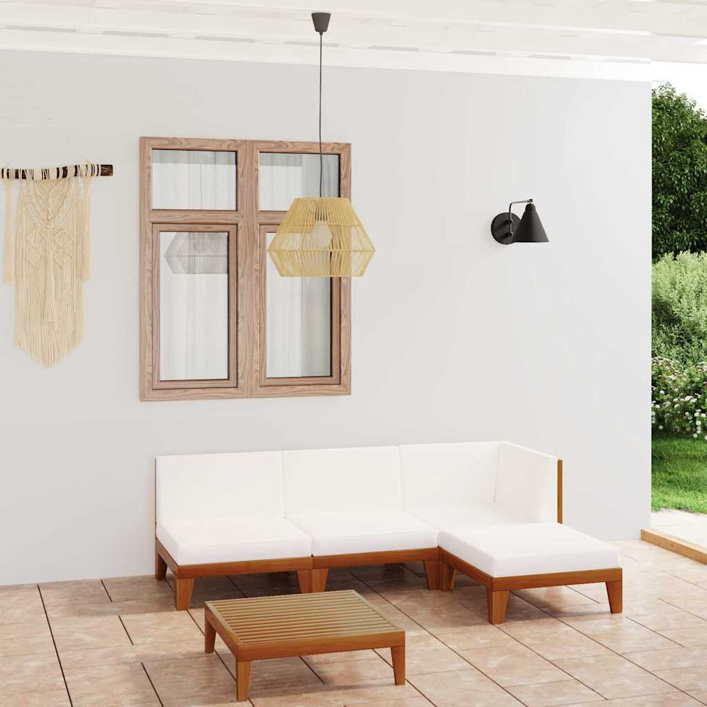 Set Divani da Giardino 5 pz con Cuscini in Massello di Acacia