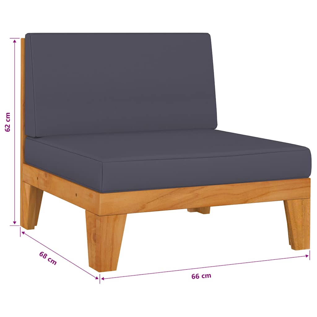 Set Divani da Giardino 5 pz con Cuscini in Massello di Acacia