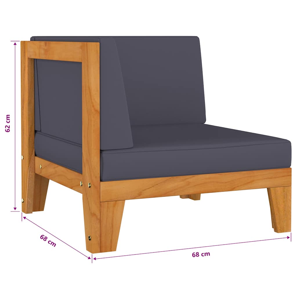 Set Divani da Giardino 5 pz con Cuscini in Massello di Acacia