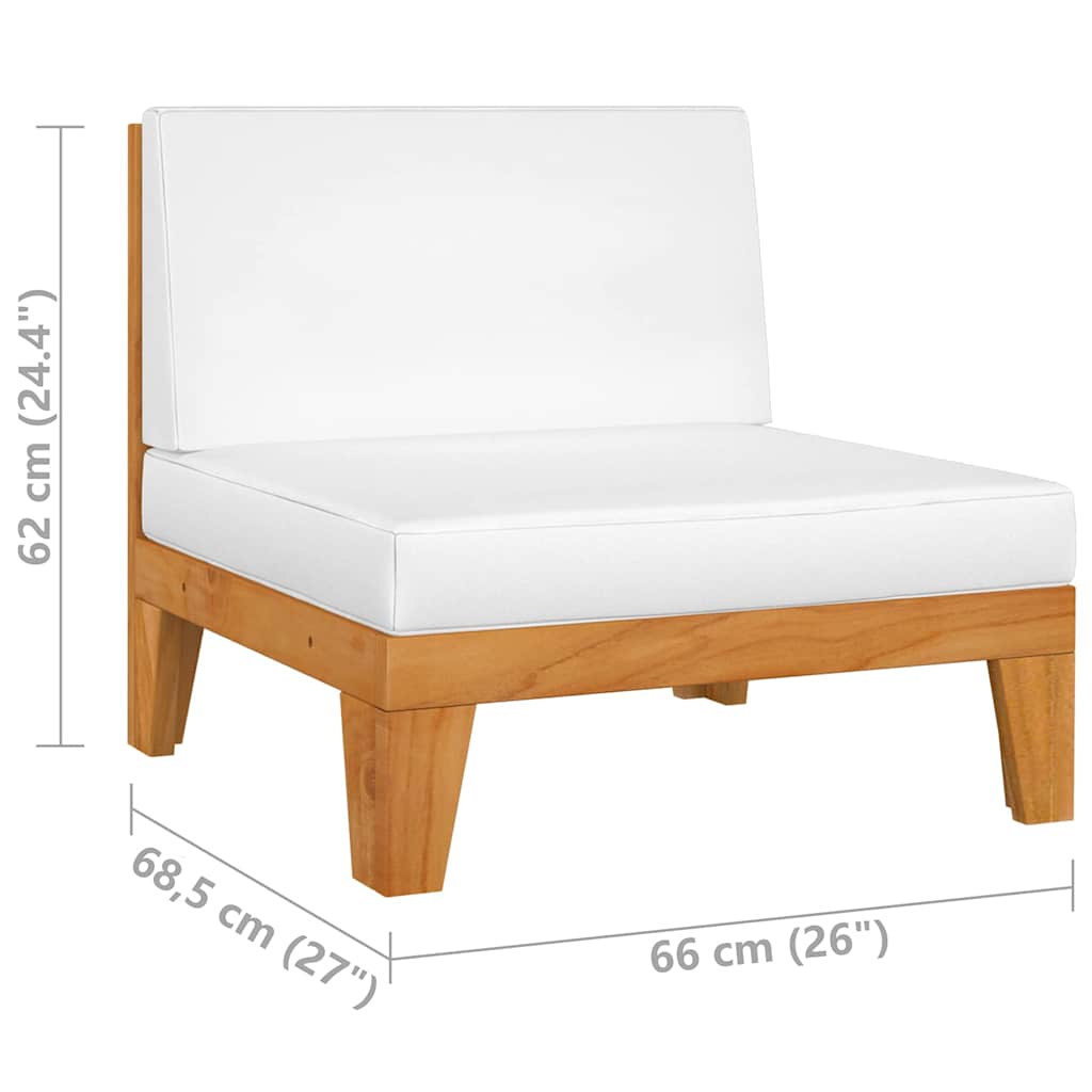 Set Divani da Giardino 4 pz con Cuscini in Massello di Acacia