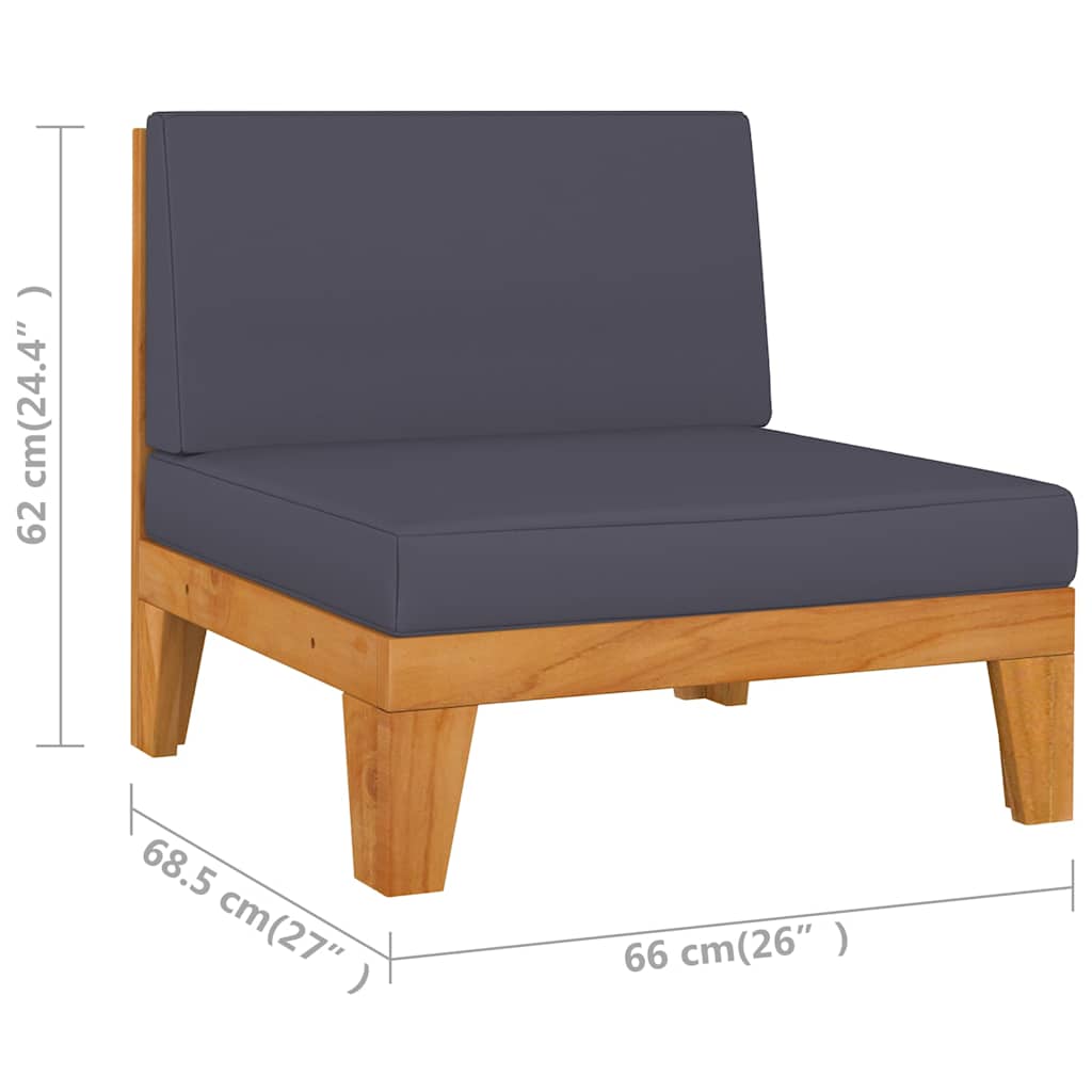Set Divani da Giardino 4 pz con Cuscini in Massello di Acacia