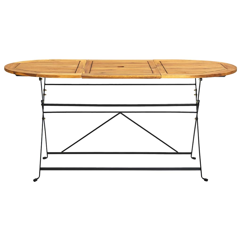 Set da Pranzo Pieghevole per Giardino 9pz in Massello di Acacia