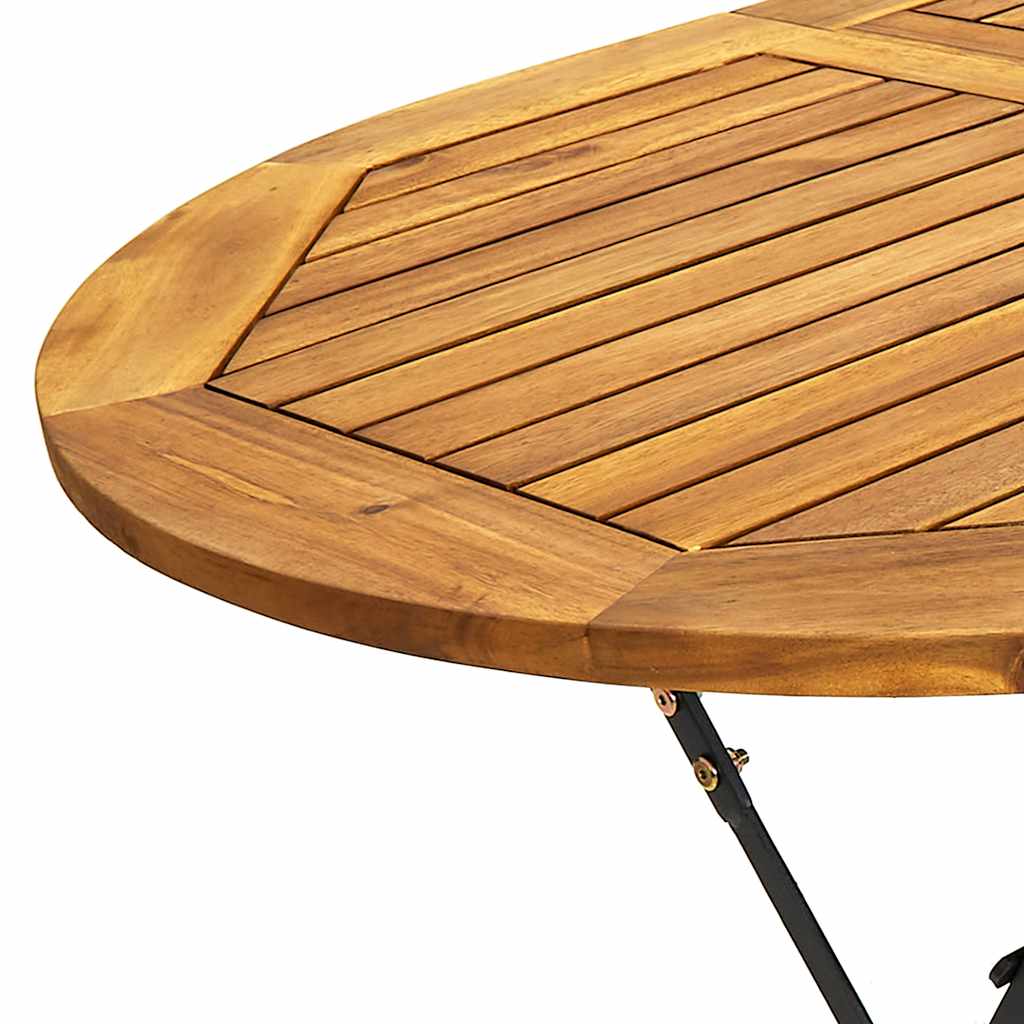 Set da Pranzo Pieghevole per Giardino 9pz in Massello di Acacia