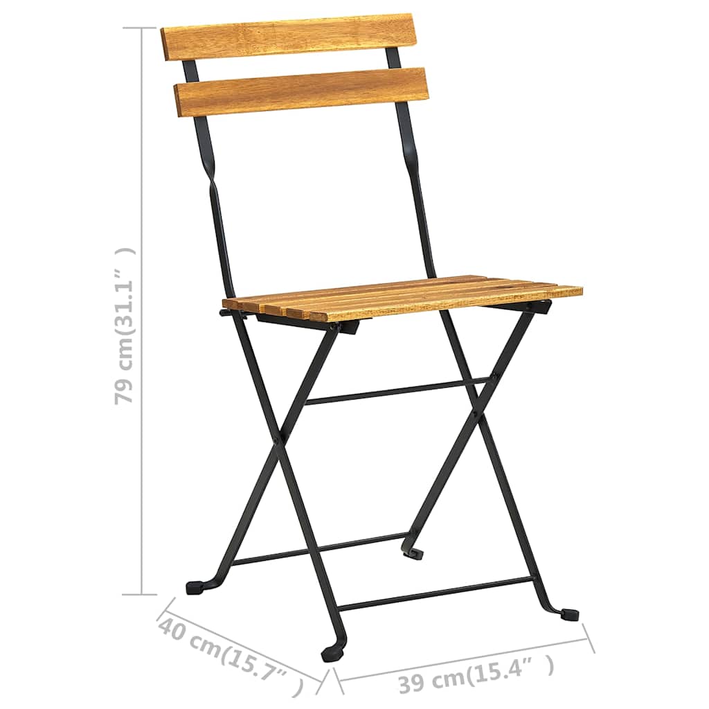 Set da Pranzo Pieghevole per Giardino 9pz in Massello di Acacia