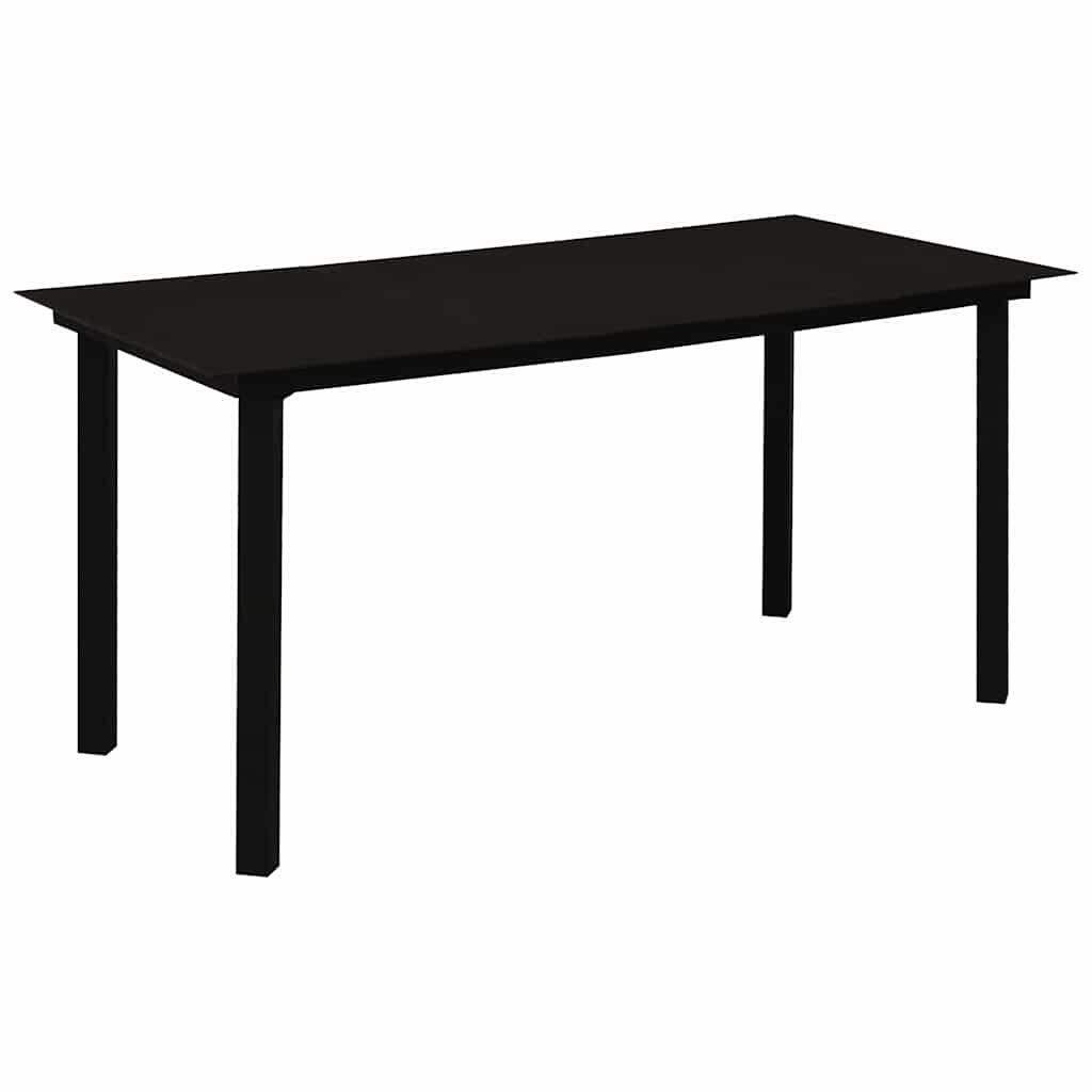 Set da Pranzo da Giardino 5 pz in Rattan PVC Nero