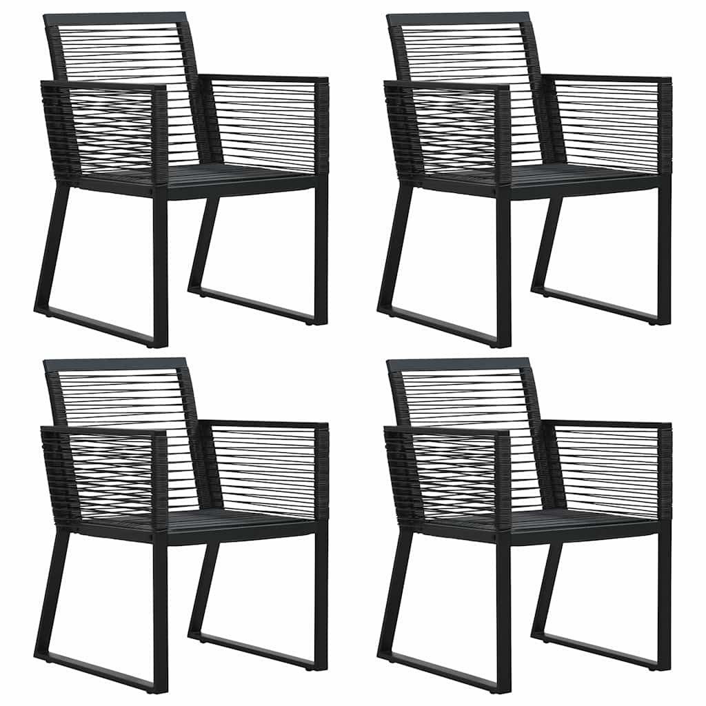Set da Pranzo da Giardino 5 pz in Rattan PVC Nero