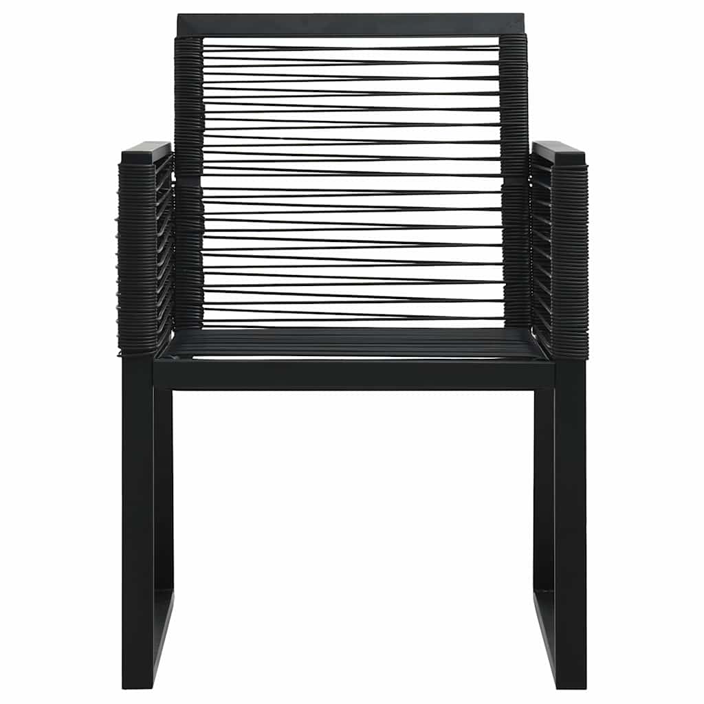 Set da Pranzo da Giardino 5 pz in Rattan PVC Nero