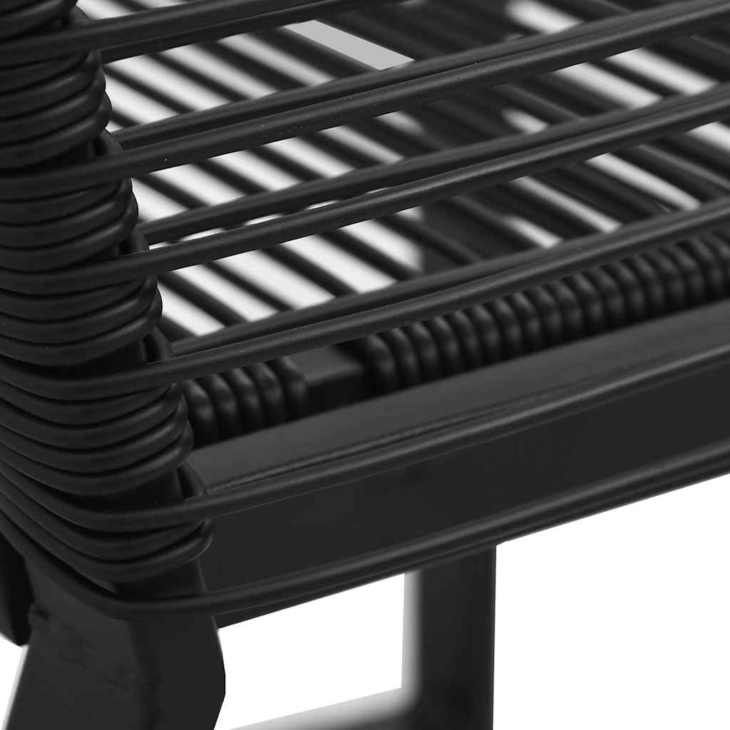 Set da Pranzo da Giardino 5 pz in Rattan PVC Nero