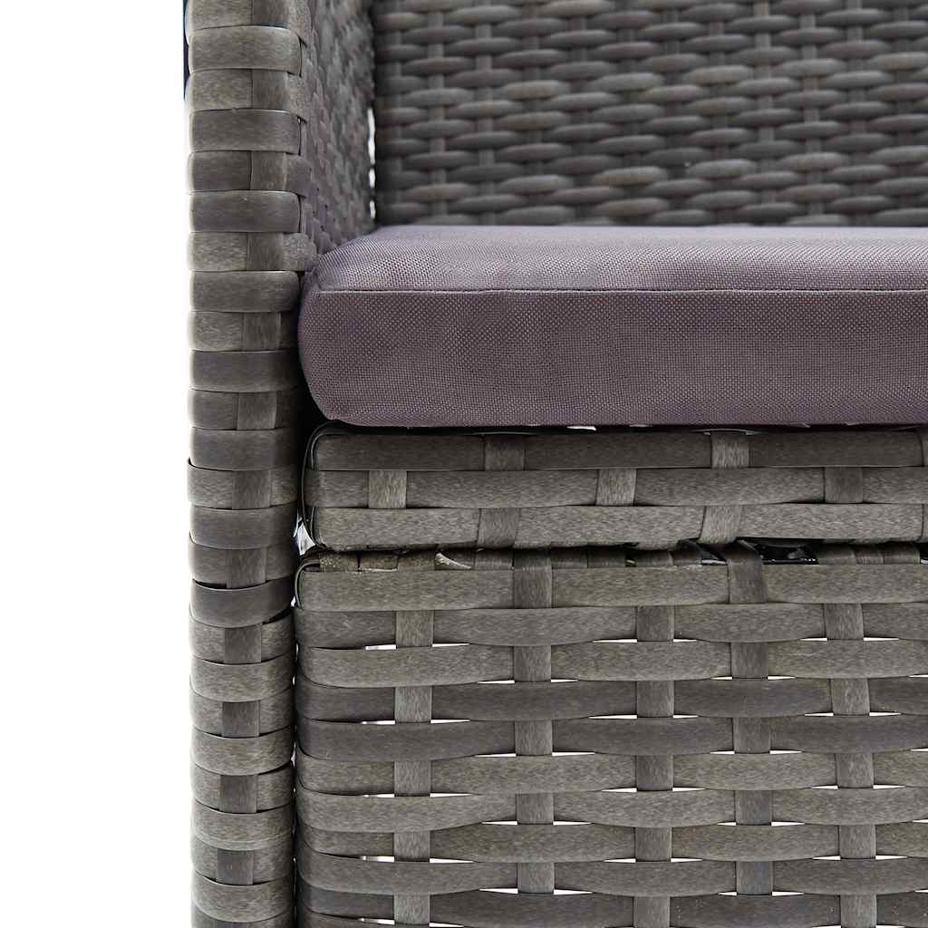 Set Mobili da Pranzo da Giardino 5 pz Grigio Polyrattan e Vetro