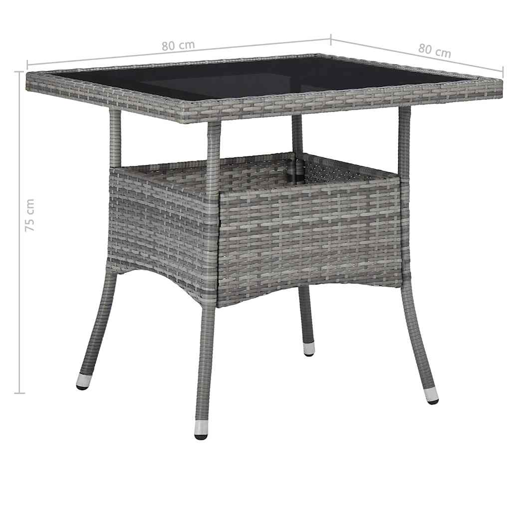 Set Mobili da Pranzo da Giardino 5 pz Grigio Polyrattan e Vetro