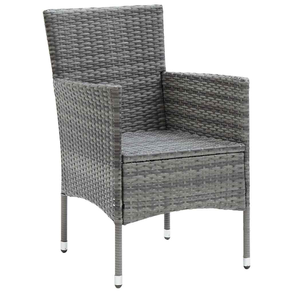 Set Mobili da Pranzo da Giardino 5 pz Grigio Polyrattan e Vetro