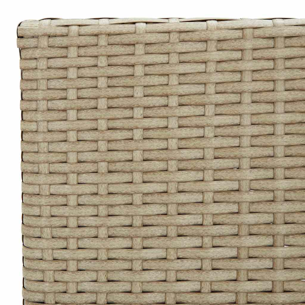 Set da Pranzo da Giardino 5 pz in Polyrattan e Vetro Beige